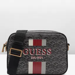 GUESS Women Brand Printed Structured Sling Bag-12
