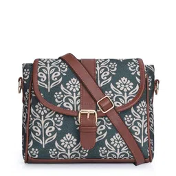 THE CLOWNFISH Women Grey Ethnic Motifs Printed Structured Sling Bag-8