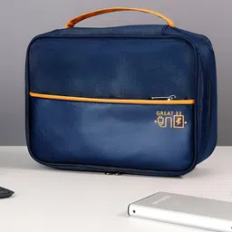 Cortina Navy Blue & Yellow Electronics Accessories Travel Organizer Bag-55