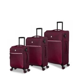IT luggage Set Of 3 Striped Soft-Sided Cabin, Medium & Large Trolley Suitcases-53