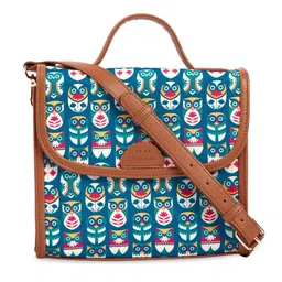 TEAL BY CHUMBAK Graphic Printed Satchel Bag-34