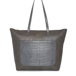 Lavie Lily Women Grey Textured Structured Tote Bag-14