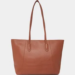 Styli Brown Textured Structured Shoulder Bag image 2