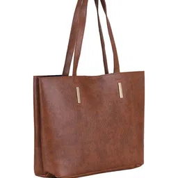 DressBerry Tan Textured Structured Handheld Bag image 3