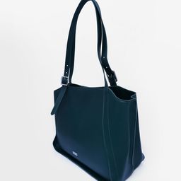 AND Teal PU Structured Shoulder Bag image 3