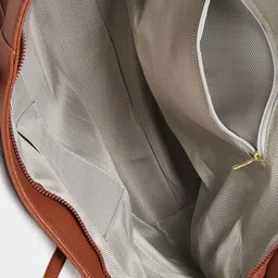 Styli Brown Textured Structured Shoulder Bag image 3