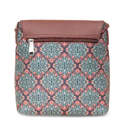 ZOUK Green Ethnic Motifs Printed Structured Sling Bag image 4