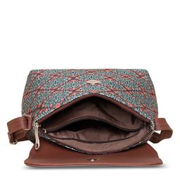 ZOUK Green Ethnic Motifs Printed Structured Sling Bag image 2