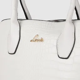 Lavie Mimi White Textured Structured Handheld Bag image 3