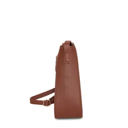 ZOUK Women Pink & Brown Floral Printed Structured Sling Bag image 5