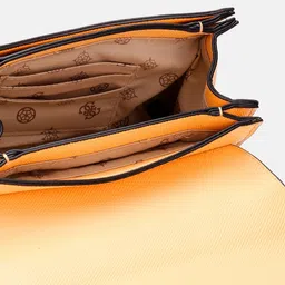 GUESS Peach-Coloured Textured PU Structured Sling Bag image 2