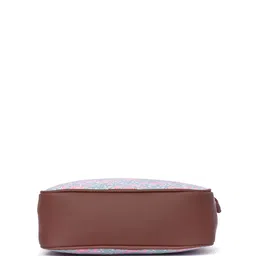ZOUK Floral Printed Structured Jute Sling Bag image 2