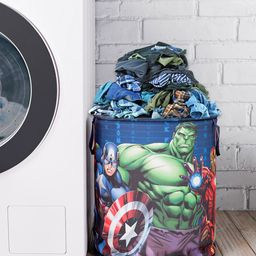 Kuber Industries Set Of 2 Marvel Avengers Printed Foldable Waterproof Laundry Basket 45L-10