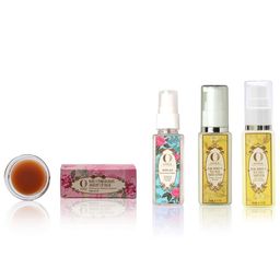 OHRIA AYURVEDA Set of 4 Rose Facial Mist-Hand Lotion-Hand Sanitizer & Jaggery Lip Balm-11