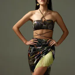 Tizzi Printed Medium Coverage Cover Up Top-image-23