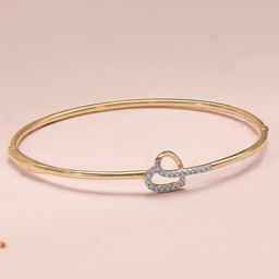 Mia by Tanishq Women Love Story Diamond & Gold 14 Kt Bangle 5.17 gm-image-30
