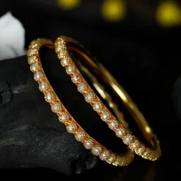 Priyaasi Gold-Plated Pearls Studded Set of 2 Bangles-50