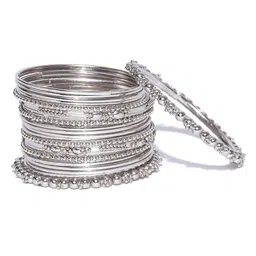 Anouk Set Of 38 Oxidized Silver Plated Bangles image 3