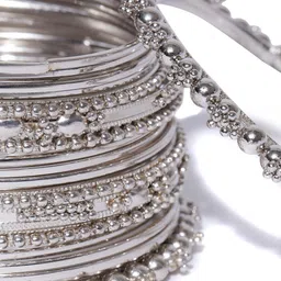 Anouk Set Of 38 Oxidized Silver Plated Bangles image 5