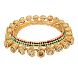 ANIKAS CREATION Set Of 2 Gold-Plated CZ Stone Studded Bangles image 5