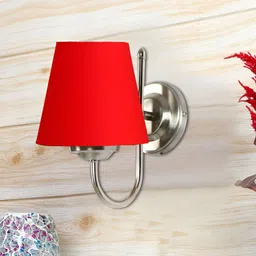 Devansh Red Metal Traditional Frustum Shaped Wall Lamp-4