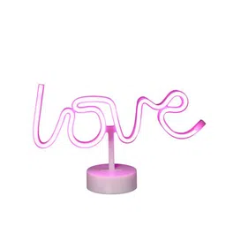 XERGY Neon Pink Solid Love Sign LED Light with Holder Base-57