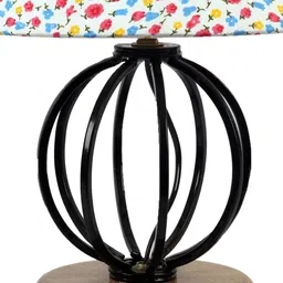 Devansh Multicoloured Printed Cotton Table Lamp With Iron Base image 3