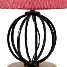 Devansh Pink Jute Table Lamp With Wood & Iron Base image 2