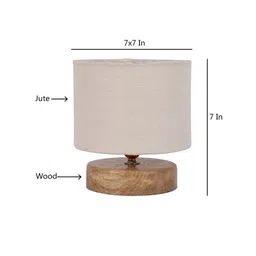 Devansh White Solid Table Lamp With Jute Shade image 2