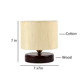 Devansh Off-White Traditional Table Lamp with Shade image 4
