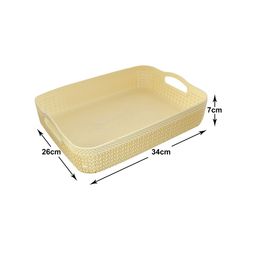 Kuber Industries Cream Set Of 3 Textured Storage Basket image 5