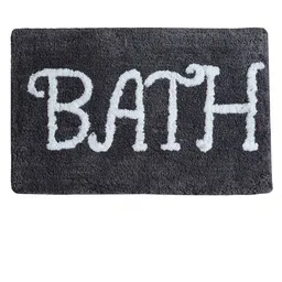 Aura Grey & White Printed Rectangular 1850 GSM Anti Skid Bath Rug-43