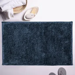 LUXEHOME INTERNATIONAL Navy Blue Solid 2200 GSM Rectangular Bath Rug-image-75