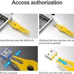 AUCAS USB Port Blocker - Pack of 10 with 1 Key, Yellow image 4