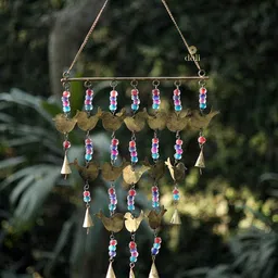DULI Gold-Toned Birds & Beads Hanging Windchime-26