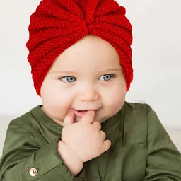 SYGA Kids Self Design Bow Woolen Beanie Cap-12