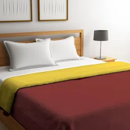 ROMEE Maroon & Yellow AC Room 150 GSM Double Bed Dohar-image-22