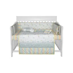 abracadabra White & Blue Colorblocked Baby Bed Set-image-71