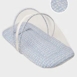 MiArcus Infants Blue Printed Cotton Baby Bed Set-50