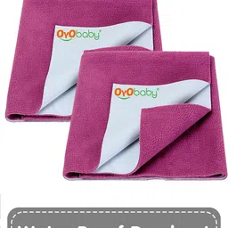 OyO Baby Set of 2 Pink Waterproof Dry Sheets Bed Protector - Large-image-72