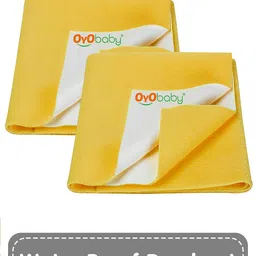 OyO Baby Set of 2 Yellow Waterproof Dry Sheets Bed Protector - Large-image-112
