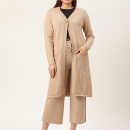 ROOTED Woman Beige Longline Button Shrug-image-12