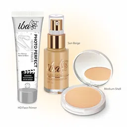 Iba Perfect Base Primer with Foundation & Compact Combo of 3 - Sun Beige 200g image 2