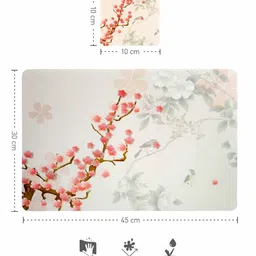 OBSESSIONS Beige & Grey 12 Pieces Floral Rectangular Table Placemats with Coasters image 4