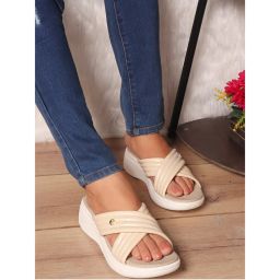 ELLE Women Cushioned Beige Sandals-picture-19