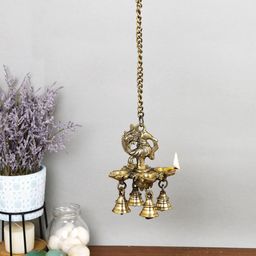 Imli Street Brass Bird Chain Hanging Lamp With Bells-50