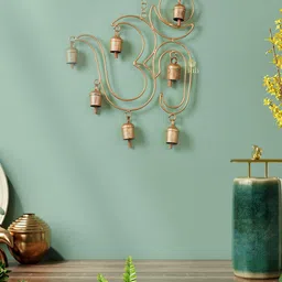 DULI Gold-Toned Om Wall Hanging Bells-15