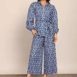 KAORI BY SHREYA AGARWAL Pure Cotton Printed Shirt With Trousers & Belt Co-Ords-45