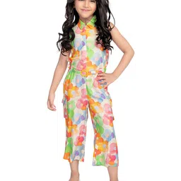 Tiny Baby Girls Floral Printed Shirt Collar Basic Jumpsuit With Belt-image-30