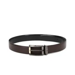 Louis Philippe Men Black Textured Reversible Leather Belt-image-71